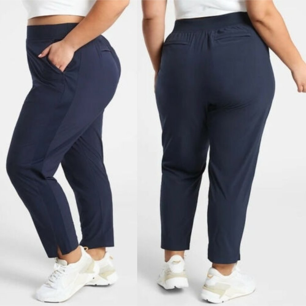 NWT Athleta Brooklyn Ankle Pants Navy Blue Women's Plus Size 26 H11522 - Picture 14 of 14